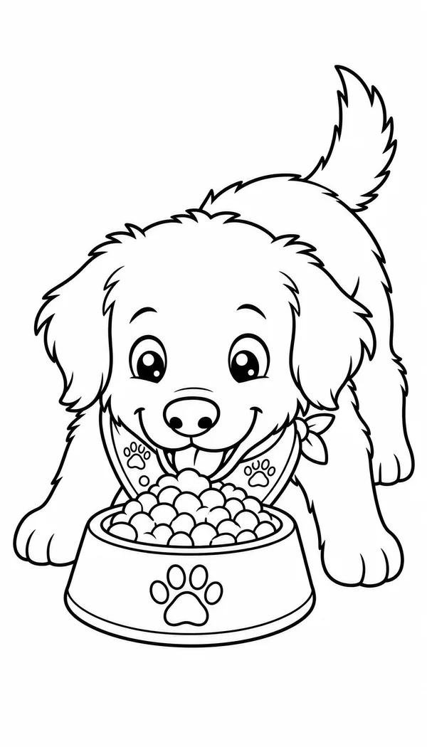 Page 2: eating happily from a food bowl