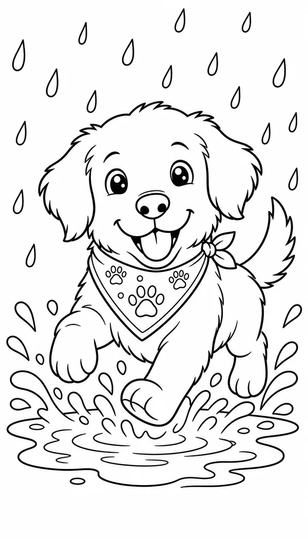 Page 4: splashing in a puddle on a rainy day