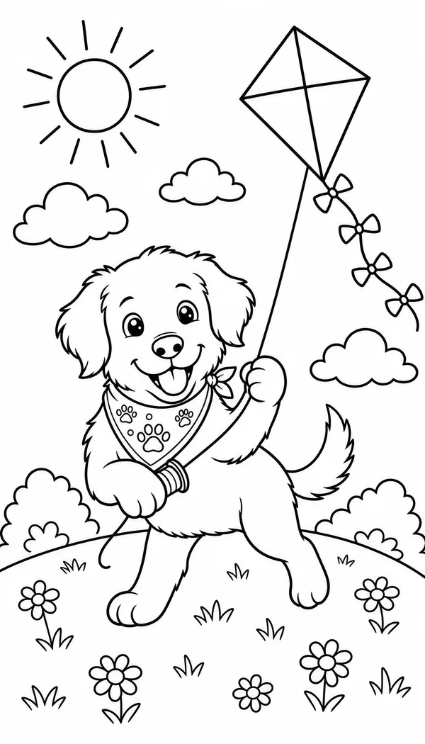 Page 6: flying a kite on a sunny hill